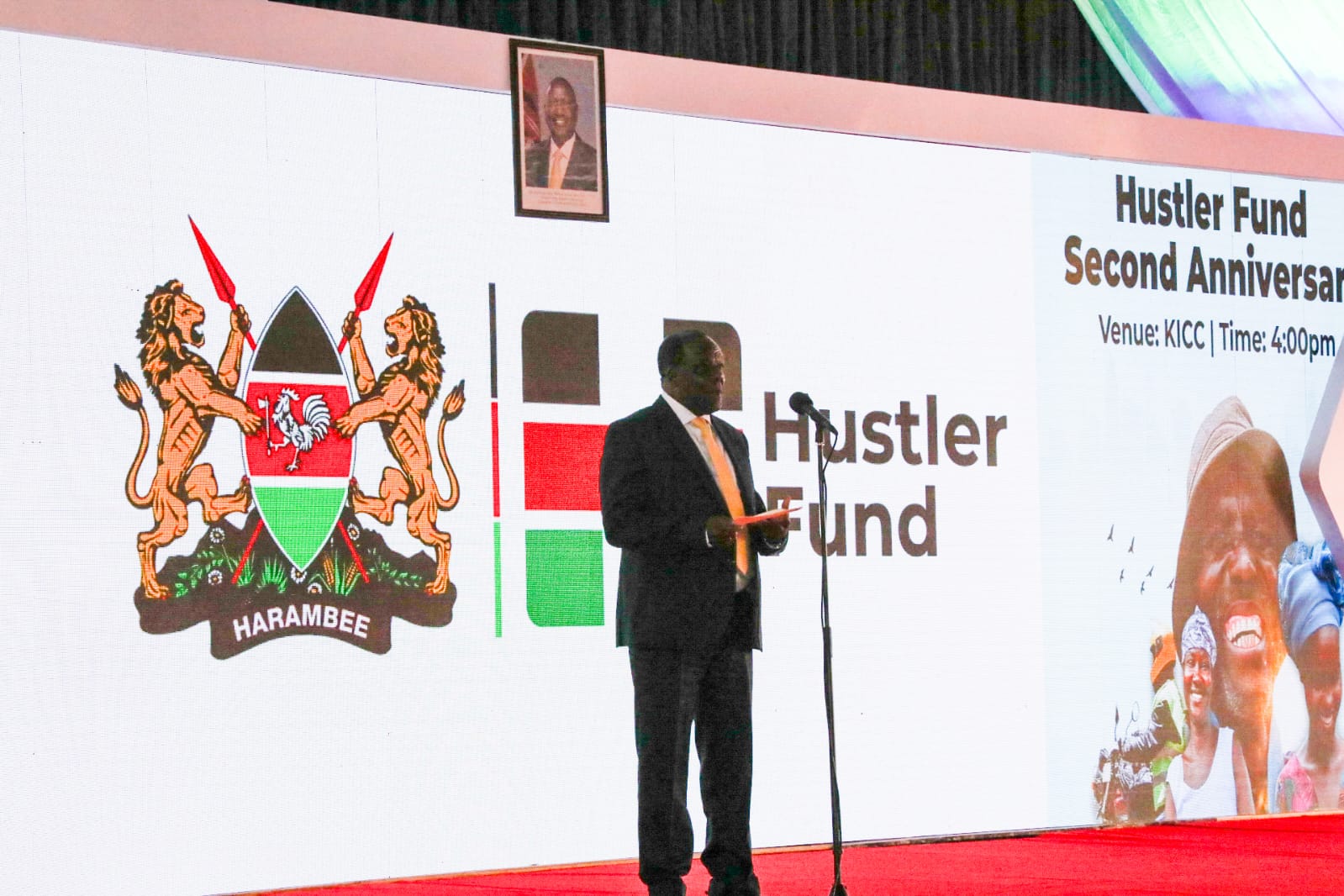 Cooperatives & MSMEs Development Cabinet Secretary giving his speech.