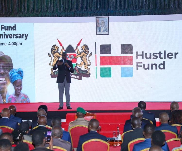 H.E addressing the guests at the Fund's second Anniversary.